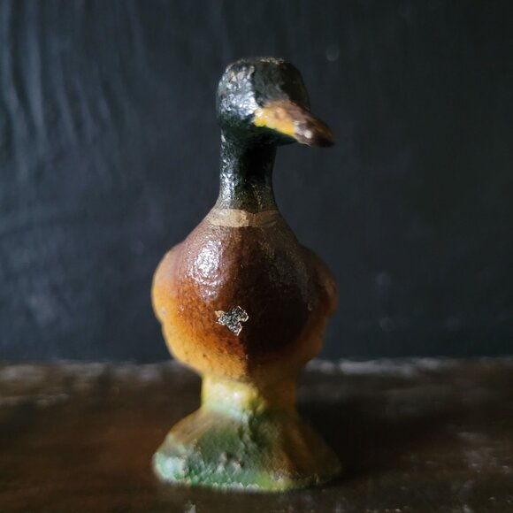 Antique Cast Iron Painted Duck Figural Bottle Opener Duck Bottle Opener - Picture 3 of 10